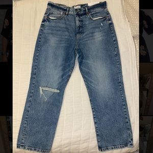 Loft high waisted straight crop jeans (never worn)